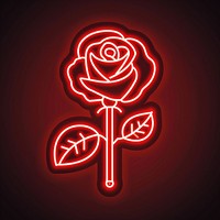 Rose icon neon machine light.