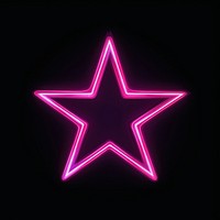Star icon neon symbol purple.