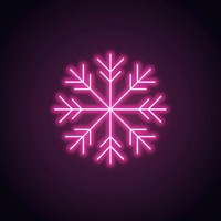 Snowflake icon pink neon chandelier.