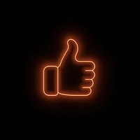 Thumbs up icon neon astronomy outdoors.