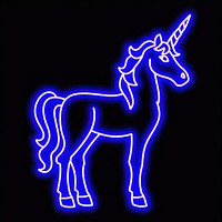 Unicorn icon neon light.