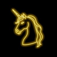 Unicorn icon neon astronomy outdoors.