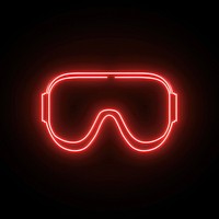 VR icon neon light.