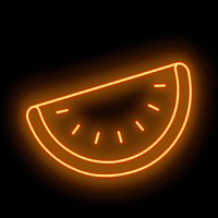 Watermelon icon neon lighting disk.