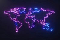 World map light purple line.