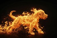 Dog fire animal mammal.