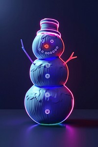 Snowman light purple blue.