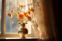 Flowers silhouette photography window windowsill.