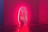 Fingerprint neon light.