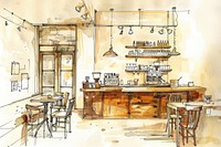 Coffee bar in style pen art furniture indoors.