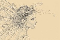 Fairy drawing illustrated sketch.