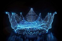 Crown futuristic glowing pattern.