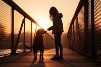 Dog silhouette photography clothing apparel female.