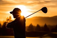 Golf silhouette photography outdoors nature person.