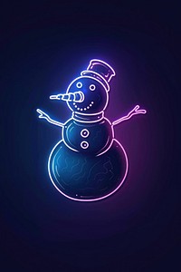 Snowman purple light cartoon.