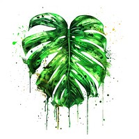 Graffiti monstera leaf art graphics green.