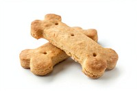 Two milk bone flavor mini dog biscuit bread food white background.