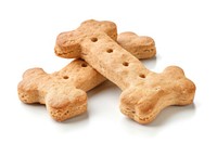 Two milk bones flavor mini dog biscuit cookie food white background.