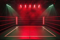Boxing ring spotlight red architecture.