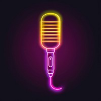 Microphone neon purple light.