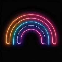 Rainbow neon light disk.