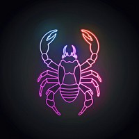 Scorpius zodiac symbol neon purple animal.