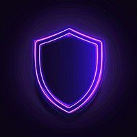 Shield cyber security icon purple light armor.
