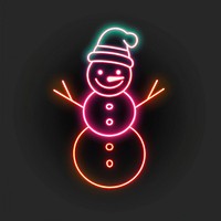 Snowman neon light disk.