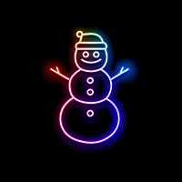 Snowman neon astronomy outdoors.
