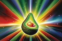 Airbrush art of a Avocado avocado produce fruit.