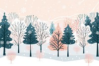 Winter forest illustration art illustrated painting.