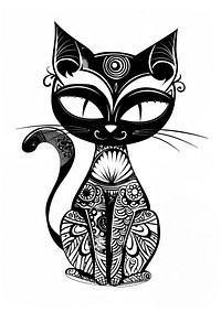 Cute cat sketch art illustrated.