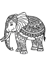 Elephant doodle sketch art.