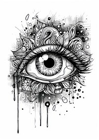 Eye doodle sketch art.