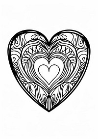 Heart sketch illustrated drawing.