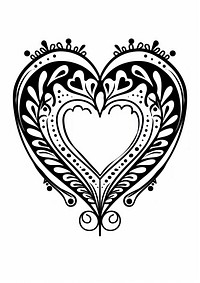 Heart graphics stencil pattern.