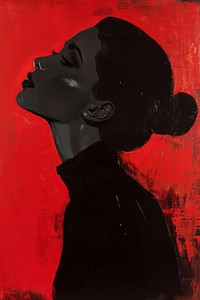 A portrait woman high fashion painting art silhouette.