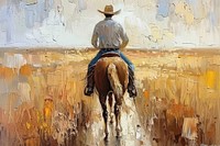 Guy horse riding painting art accessories.