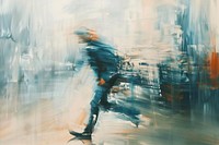 Guy running motion blur brush stroke art person adult.