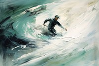 Guy surfing motion blur brush stroke recreation outdoors nature.