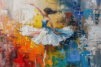Girl dancing ballet painting art recreation.