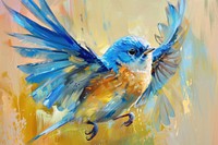 Impressionist bird flying bluebird animal jay.