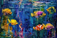 Impressionist underwater painting art aquatic.