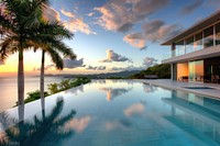 Beautiful modern luxury home tropical pool architecture.