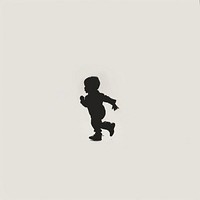 Black minimalist boy running logo design silhouette drawing backlighting.