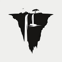 Black minimalist iguazu falls logo design drawing monochrome silhouette.