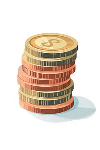 Flat illustration euro coin stack money investment currency.