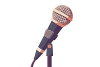 Flat illustration mic audio equipment microphone white background performance.