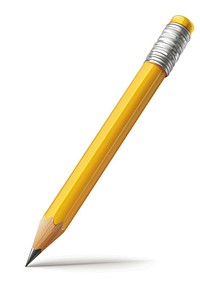 Flat illustration Short Yellow Pencil with Eraser at the End pencil eraser yellow.