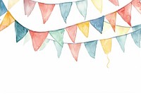 Ink painting Carnival garland with flags paper backgrounds celebration.